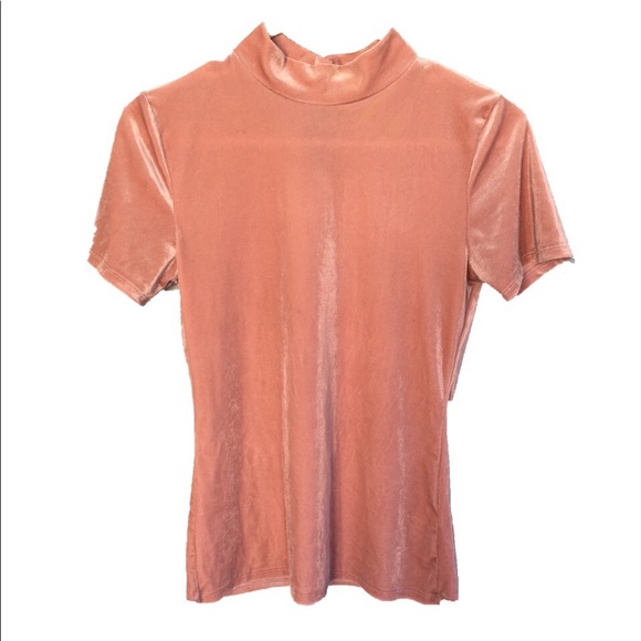 Zara Tops - Pink Velvet Sparkle Shine Collared Top